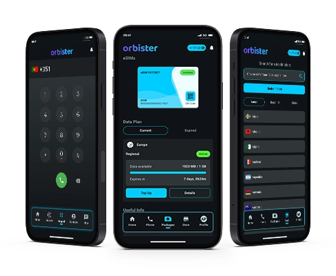 Orbister app main features on mobile phones
